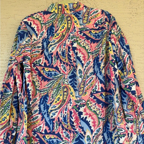 Talbots Woman Shirt Top Plus Size 2X Floral Paisley Button Up - Picture 2 of 9